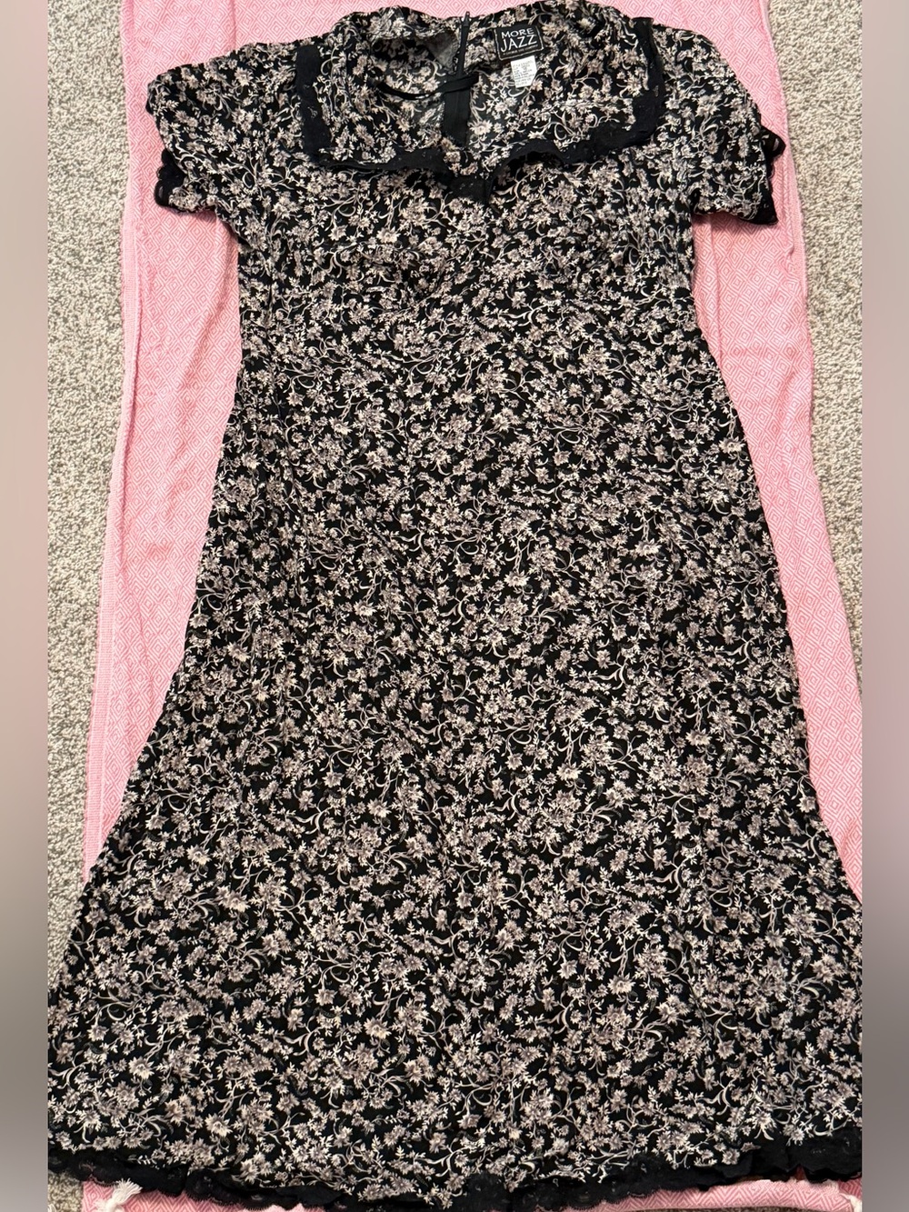 Vintage Lace and Floral Collared Dress